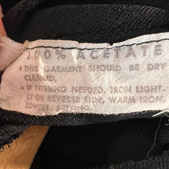 VTG Early 60s Mod Mini Dress Black Keyhole Purple Flower Print Swirl Skirt Belt - Picture 16 of 16